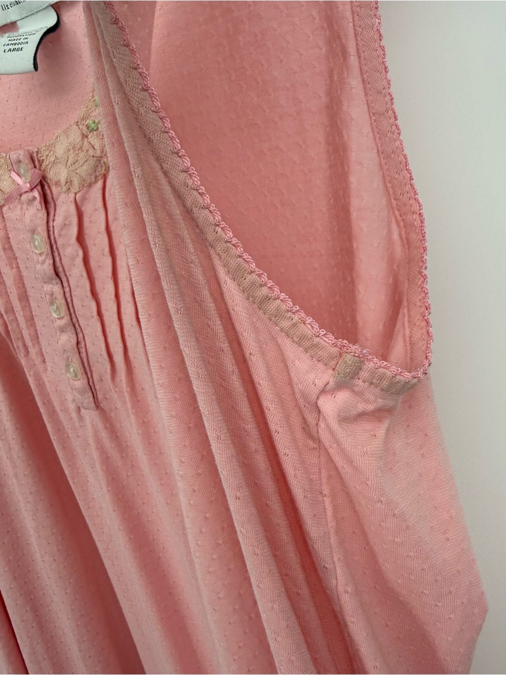 Vintage Flawed Nightgown Bundle Lot of 3 Pink Plaid Size Medium & Large Repair - Picture 15 of 16